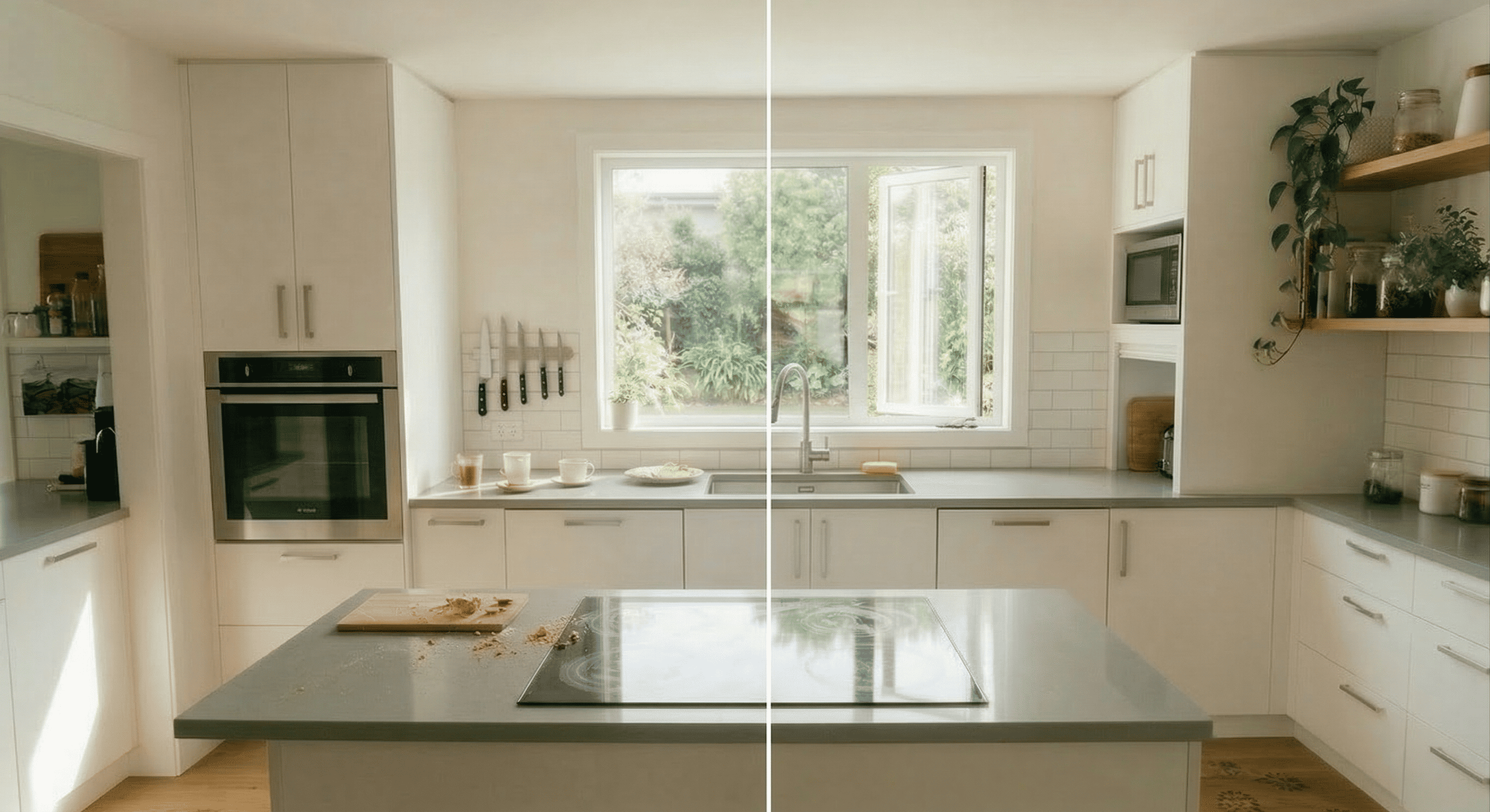 Before and after comparison