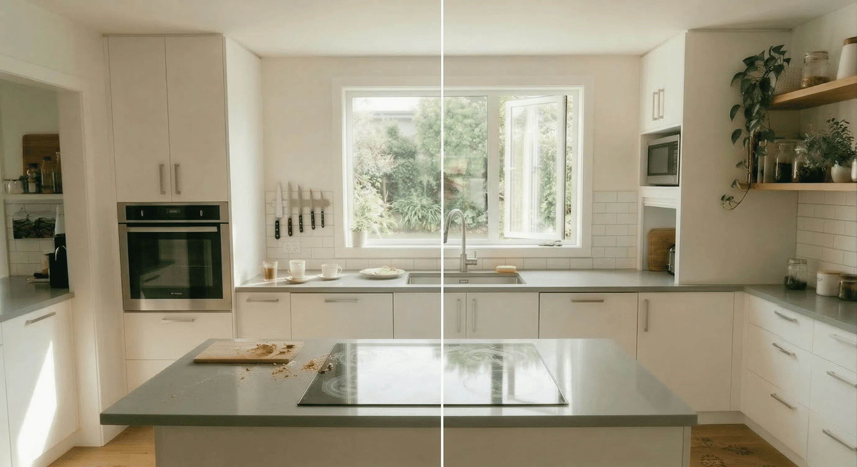 Before and after comparison