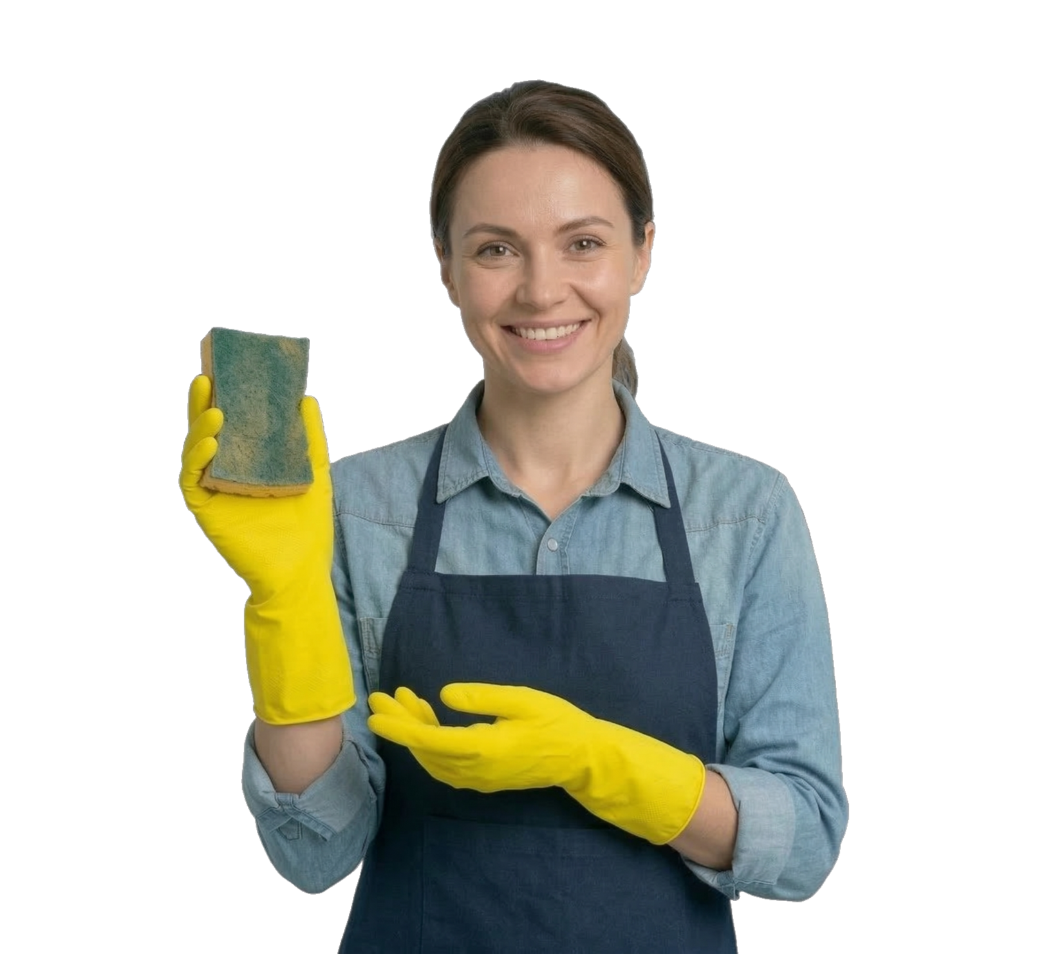 Professional cleaner working