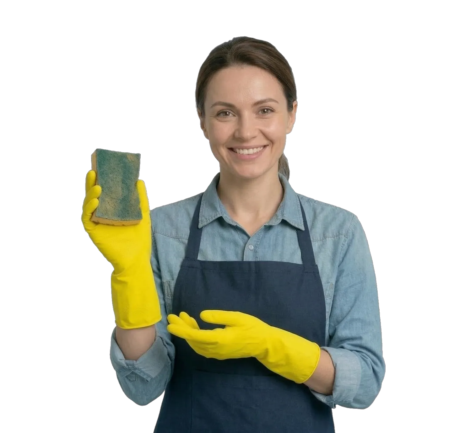 Professional cleaner working